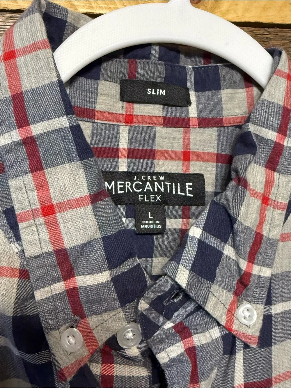 J Crew Mercantile Mens Large Flex Slim Fit Cotton Stretch Button Down Shirt